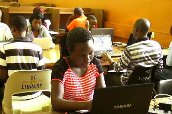 LUANAR students using OLAT and TEEAL in their library