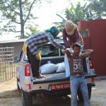Loading wheat seed for distribution