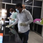 10. Cleaning the workbench after every sample with 70% alcohol