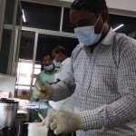 6. Transferring the ground material to tubes