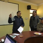 Participants demonstrating sampling procedure