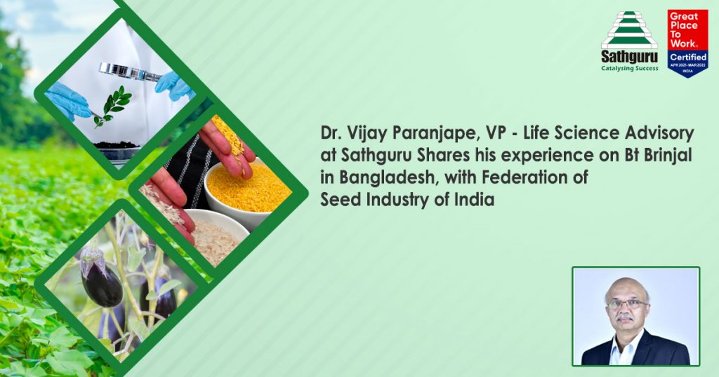 Dr. Vijay Paranjape from the Ag team at Sathguru in an interview with Federation of Seed Industry of India